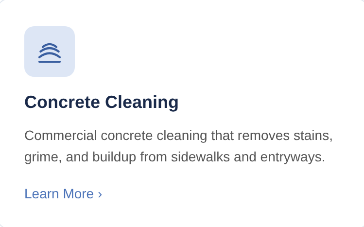 Concrete cleaning a Mesa commercial walkway with efflorescence and rust streaks