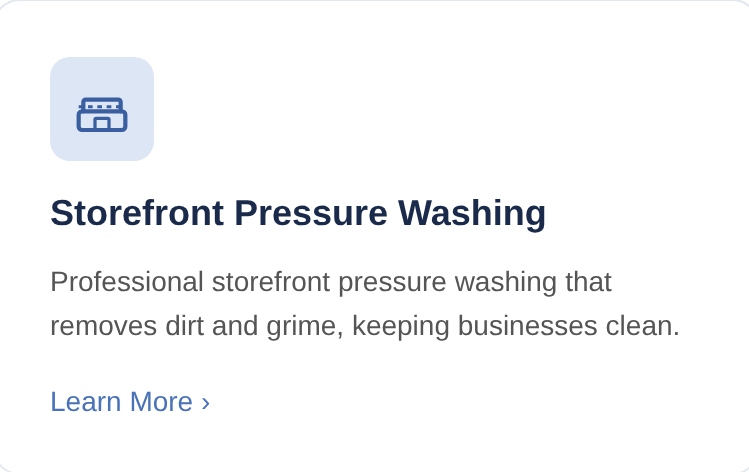 Storefront pressure washing on a Downtown Mesa Main Street retail corridor